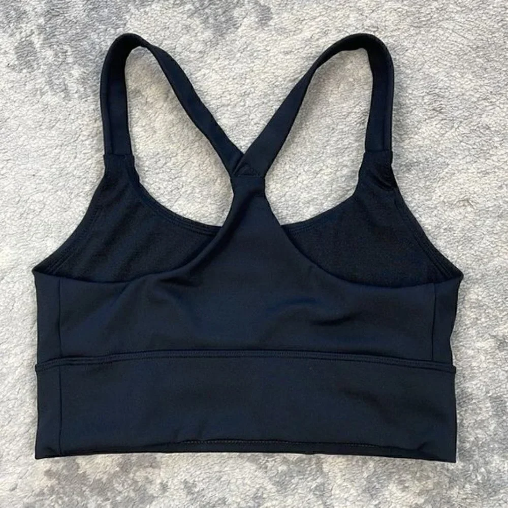 New Natori Impulse Racerback V Back Sports Bra Black Unpadded Athleisure XS